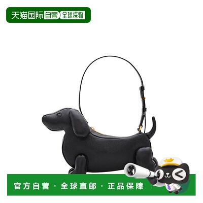 自营thom browne汲取织纹皮革腊肠灵感的肩包-黑色 美国奥莱直发