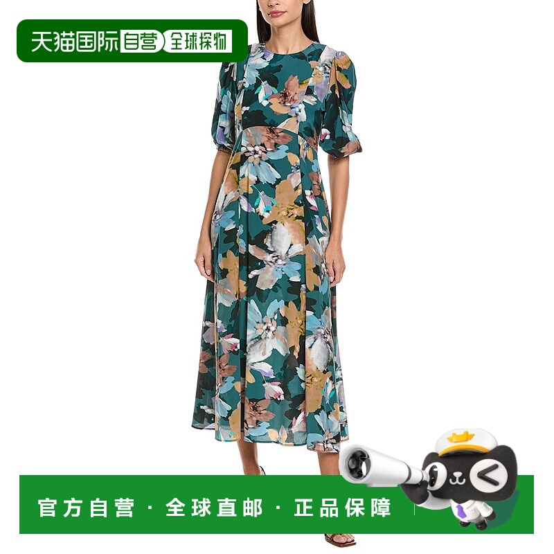 自营tyler boe Frankie Silk Midi Dress - green 美国奥莱直发