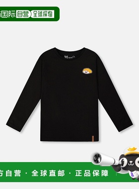 自营deux par deuxLong Sleeve Jersey Tee Shirt Black with Pri