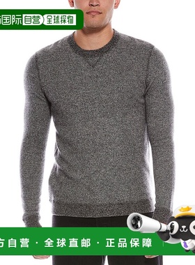 自营 autumn cashmere秋季羊绒鸟眼羊绒圆领运动衫-黑色 美国奥莱