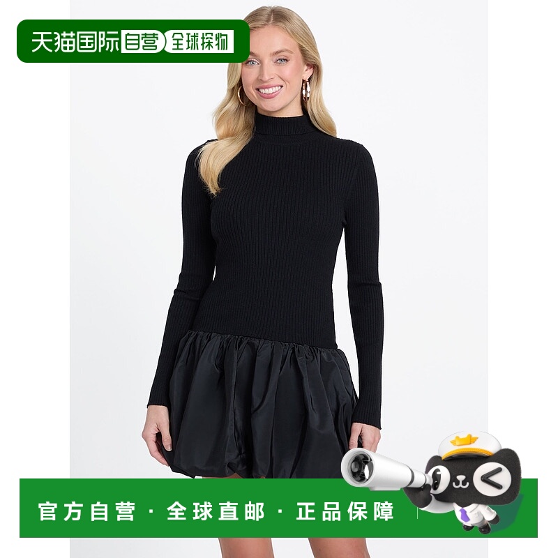 自营guessAdele Bubble Sweater Dress - black 美国奥莱直发