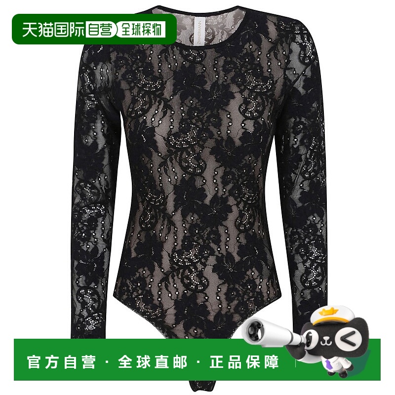 自营zimmermannFitted Lace Bodysuit With Round Neckline - bla