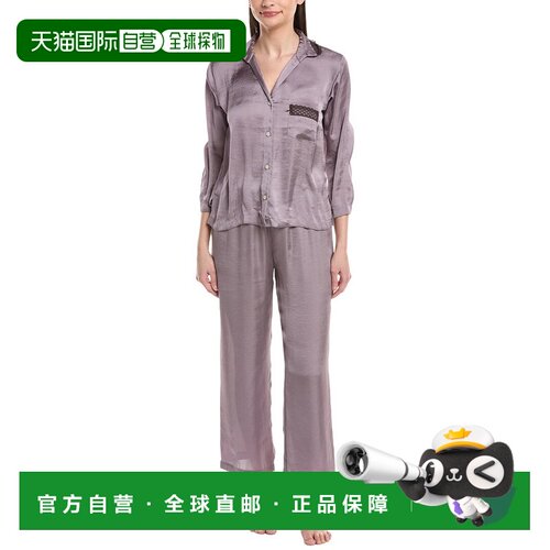 自营Natori 2pc Ashley Washed Satin Icon Notch Pajama Set - p
