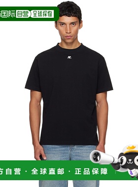1h可退 香港直邮潮奢 Courreges 男士 黑色 Oversized T 恤 325JT