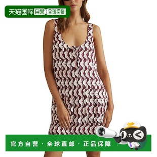 自营Reiss Oxsana Printed Mini Dress - burgundy 美国奥莱直发