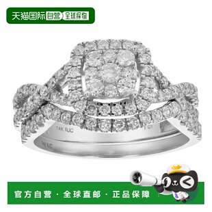 白金复合新娘 自营vir 14K 钻石婚礼订婚戒指套装 jewels1 cttw