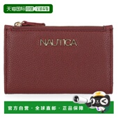 Slim bow Zip 自营Nautica Card Case burgundy 美国奥莱直发