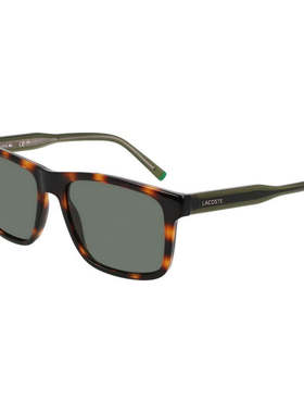 自营Lacoste Sunglasses Square Full Rim, Havana Frame And Sol