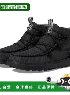 1h可退 香港直邮潮奢 hey dude 女士 Reyes 羊毛靴子 black黑色