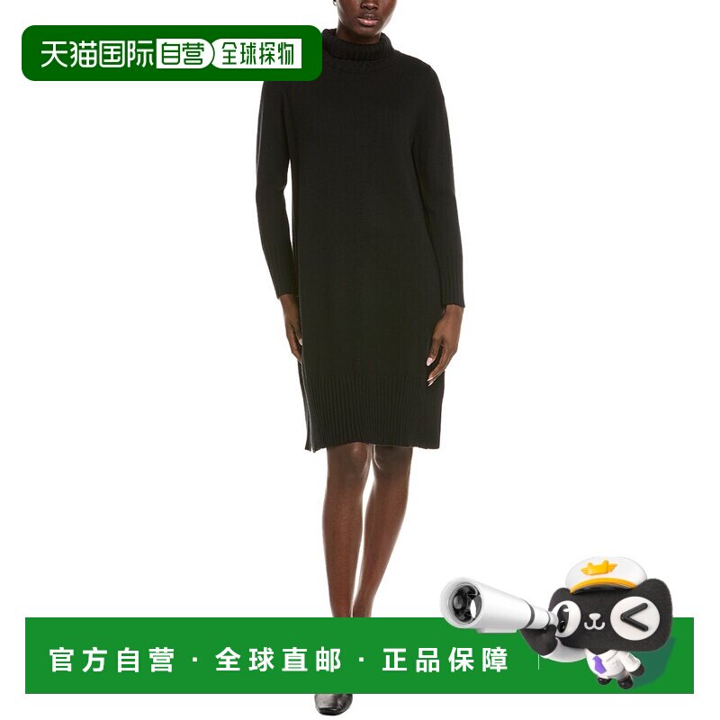 自营EILEEN FISHER高领羊毛毛衣-黑色 美国奥莱直发连衣裙
