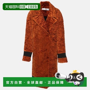 自营Victoria Beckham Brown/black Textured Velvet Coat - brow