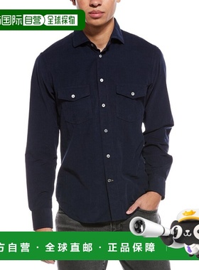 自营Robert Talbott Butler Pinwale Shirt - blue 美国奥莱直发