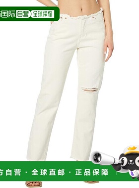 自营Levi's Jeans Women's White Wedgie Straight Leg Ripped Wa