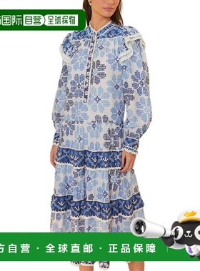 自营FARM Rio Off-White Stitched Flowers And Girls Long Sleev