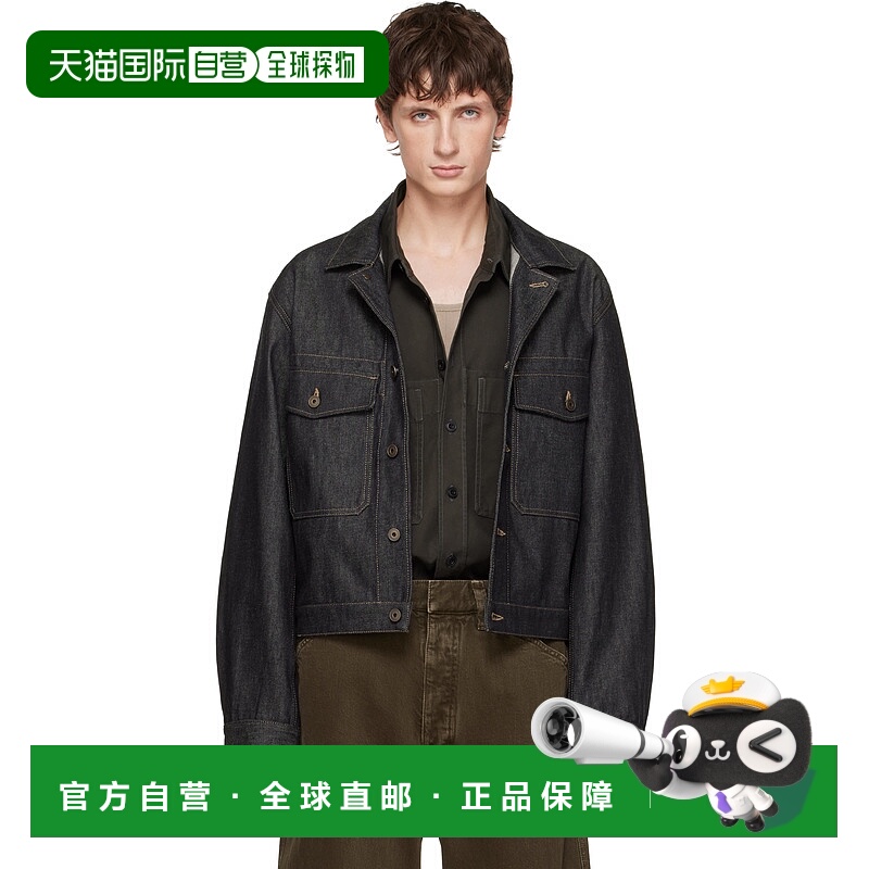 1h可退 香港直邮潮奢 Lemaire 男士 海军蓝卡车司机牛仔夹克 OW11