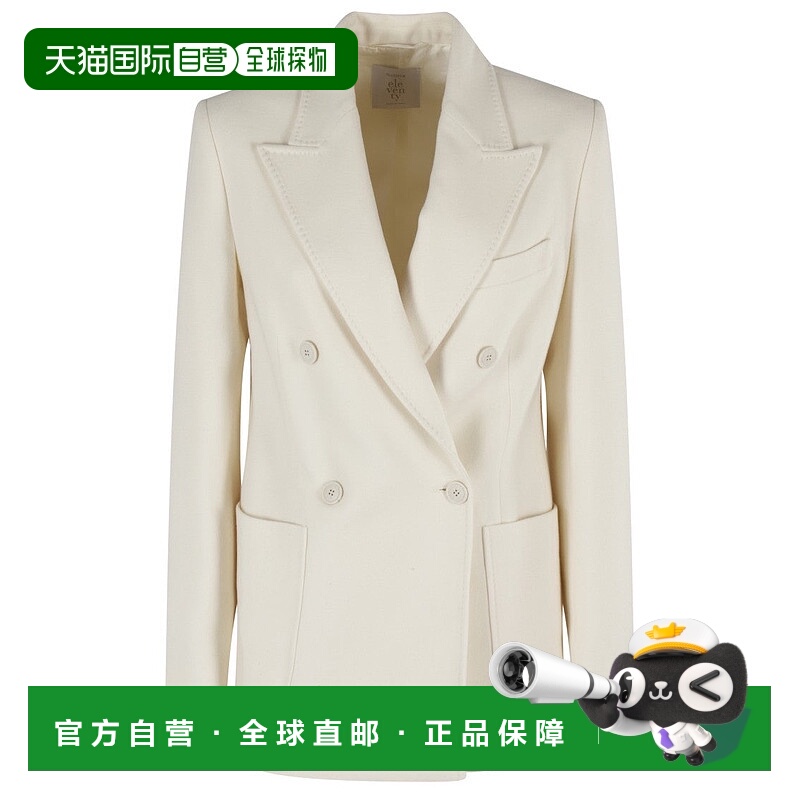 自营eleventy双排扣羊毛运动夹克搭配经典翻领-白色 美国奥莱直发