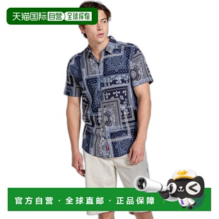 美国奥莱直发男装 自营guessTimo 夜海军蓝 衬衫 Bandana