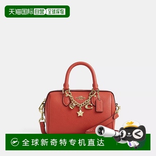 Coach 带魅力 自营 Outlet迷你罗文斜挎包 美国奥 金色 芒果色