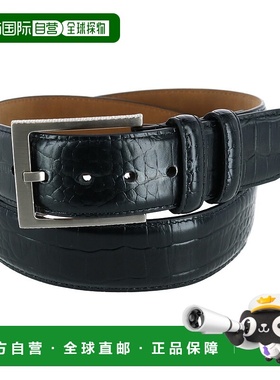 自营greg norman男式鳄鱼印花皮带-黑色 美国奥莱直发腰带