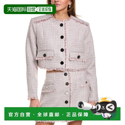 自营TOCCIN Lainey Cropped Tweed Jacket - pink 美国奥莱直发
