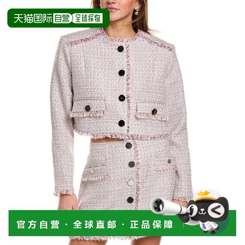 自营TOCCIN Lainey Cropped Tweed Jacket - pink 美国奥莱直发