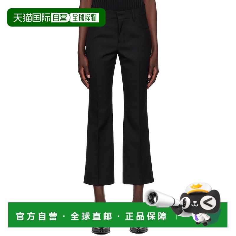 1h可退 香港直邮潮奢 Ami Paris 女士 黑色四袋长裤 FTR001PL0012