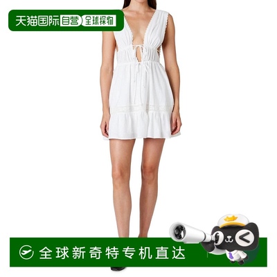 自营 niaKhloe Linen Mini Dress In White - white 【美国奥莱】