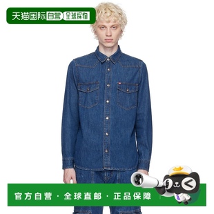 男士 50495 香港直郵潮奢 雨果 Yoke 牛仔襯衫 Western HUGO 藍色