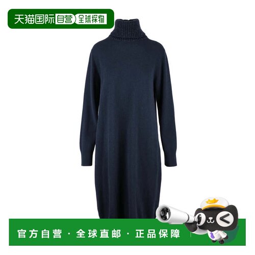 自营fabiana filippiLong Dress Wool Silk Cashmere - Blue - bl