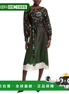 自营Marchesa Notte Printed Georgette Dress - black 美国奥莱