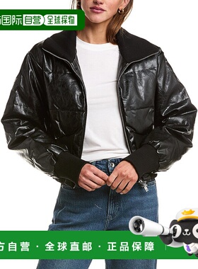 自营LAMARQUE Lumina Cropped Faux Leather Jacket - black 美国