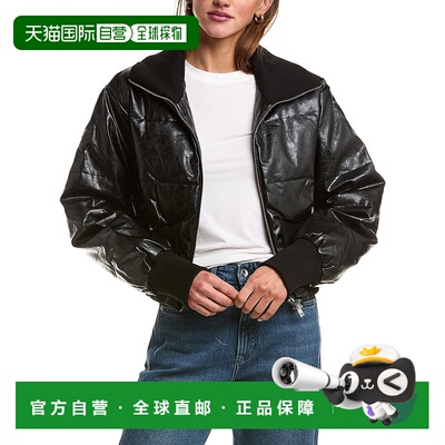 自营LAMARQUE Lumina Cropped Faux Leather Jacket - black 美国
