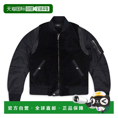 自营amiriBlack Shearling Bomber Jacket - black 美国奥莱直发