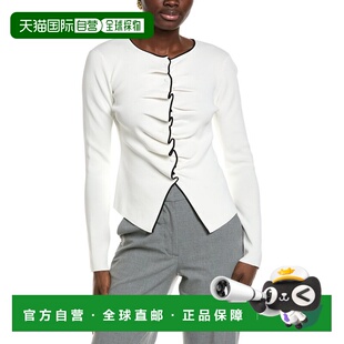 Draped Ruffle Rose 美国奥莱直发 Top ivory Knit 自营Endless