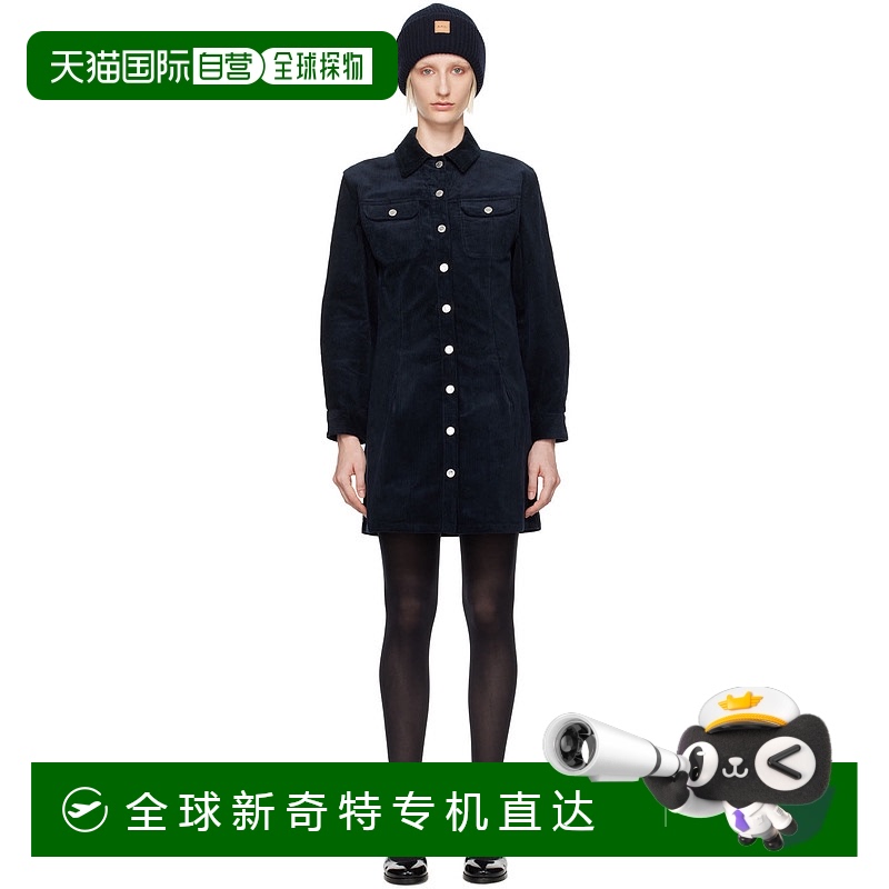 1h可退 香港直邮潮奢 A.P.C. 女士 海军蓝 Bonnie 连衣裙 COHBBF3