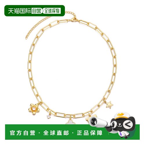 自营adornia14k Yellow Gold Plated Initial Chunky Charm Neckl