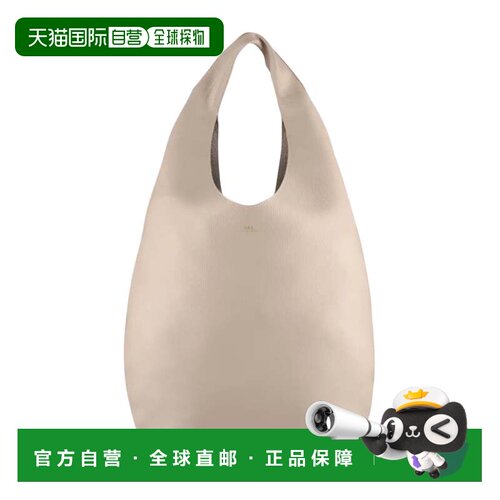 自营a.p.c.米色Le Neige金色压花徽标牛皮皮革托特包-中性色 美国