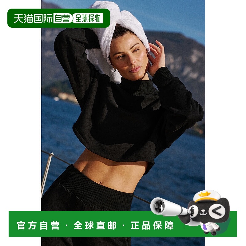 美国直邮AloYoga瑜伽Cropped女士运动连帽衫W3875R