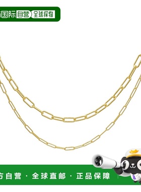 自营 Adornia 3 毫米和 4 毫米回形针链套装金色 - 黄色 美国奥莱