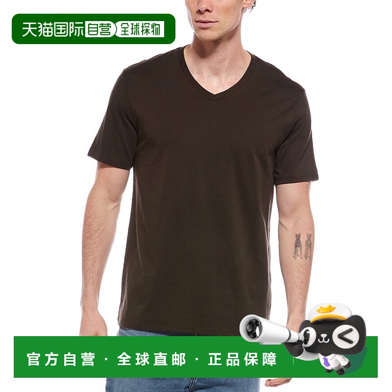 自营Vince V-Neck T-Shirt - green 美国奥莱直发