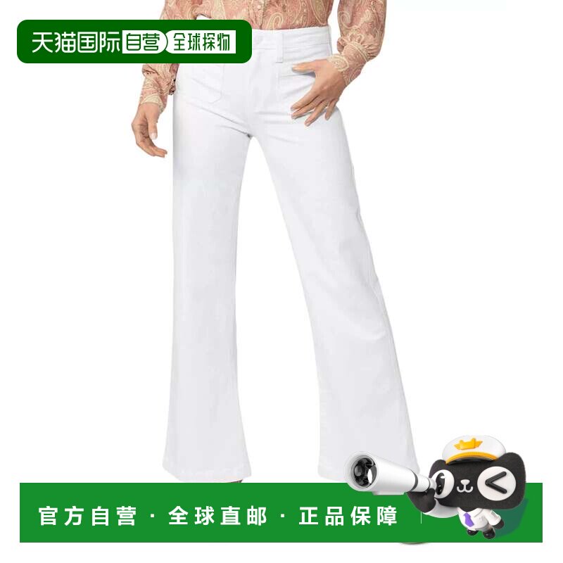 自营Paige Leenah Jeans Women's White Denim High Rise Wide Le图片