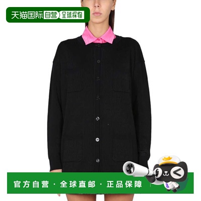自营moschinoRelaxed Fit Virgin Wool Cardigan - black 美国奥