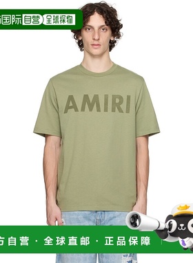 1h可退 香港直邮潮奢 AMIRI 男士 绿色 Stencil T 恤 AMJYTE1214