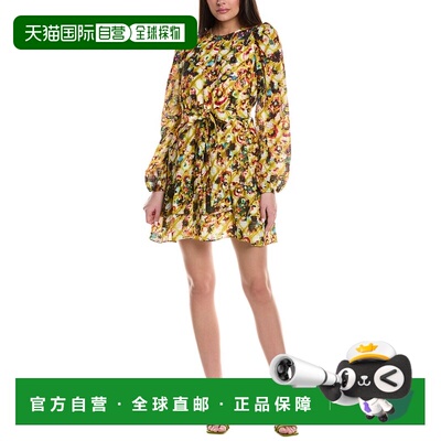 自营Marie Oliver Preston Linen-Blend Mini Dress - yellow 美