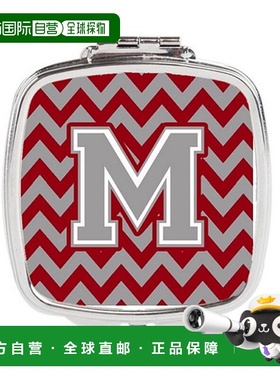 自营 Carolines Treasures CJ1043-MSCM 字母 M 雪佛龙深红正品