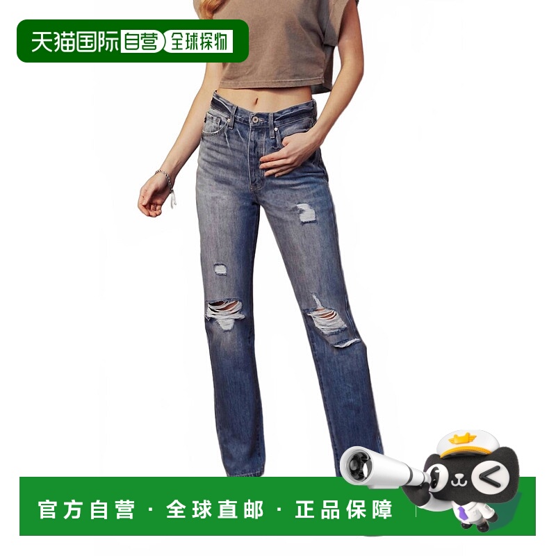 自营kancan女式复古Vibe牛仔裤，蓝色 美国奥莱直发