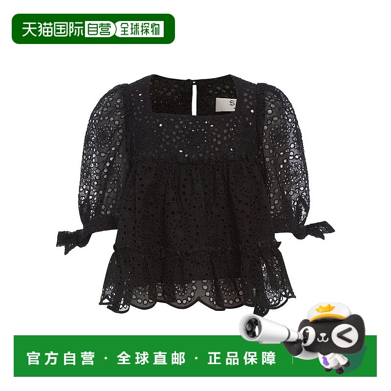 自营 Sea New York Maeve眼线泡泡袖上衣-黑色 美国奥莱直发