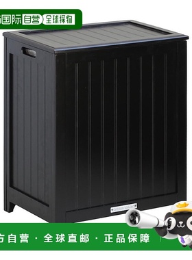 自营 Oceanstar 桃花心木成品长方形洗衣篮，带内袋 美国奥莱直发