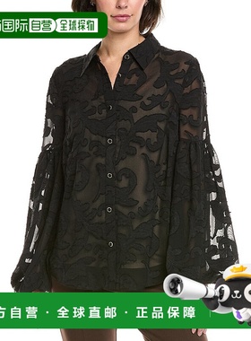 自营Milly Scroll烧坏衬衫-黑色 美国奥莱直发
