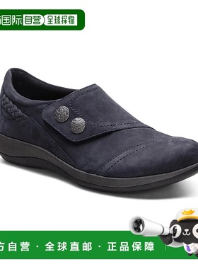 自营Aetrex Karina DM505WM Womens Navy Leather Monk Strap Com